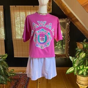 1980s Hawaiian Crop Tee Pink Vintage
